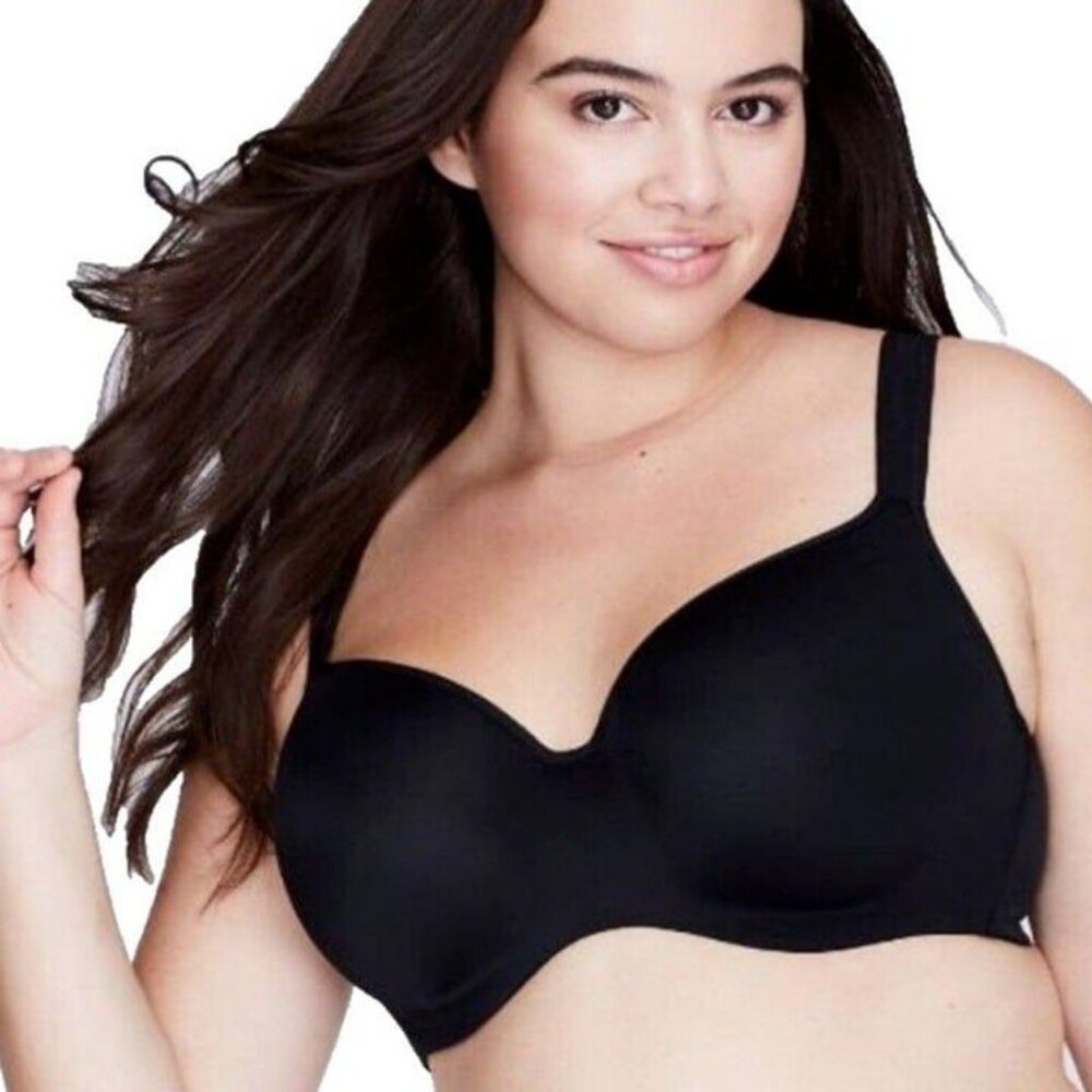 Cacique Lane Bryant Bra Smooth Balconette Underwire Plus Size 44D Black - Picture 2 of 9